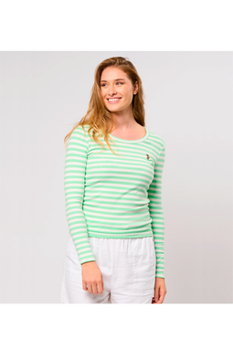U.S. POLO ASSN. Women L/S T-shirt Chanett Green Ash