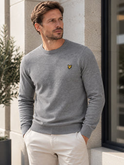Lyle & Scott Merino Crew Knit Grey