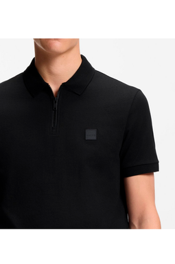 Hugo Boss Half Zip Polo Black