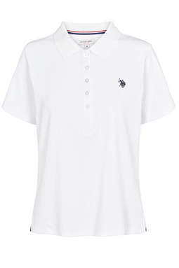 U.S. POLO ASSN. Women Rib Polo Helga White