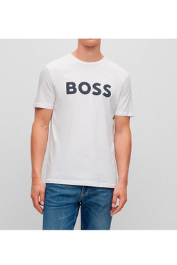 Hugo Boss Thinking Logo Tee White