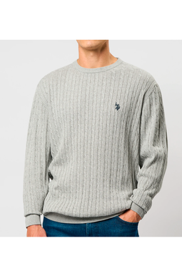 U.S. POLO ASSN. Cable Knit Signature Grey