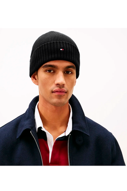 Tommy Hilfiger Pima Logo Beanie Black