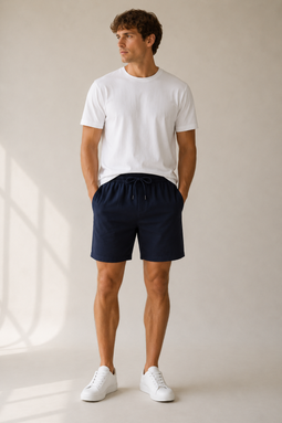 Les Deux Otto Linen Shorts Navy