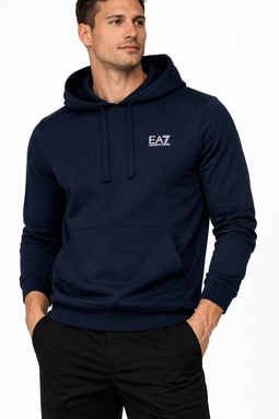 Armani EA7 ID Logo Hoodie Navy