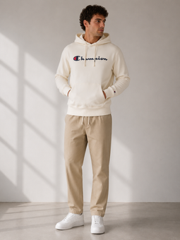 Champion Rochester Hood Big Logo Beige