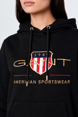 GANT Women Gold Shield Hoodie Black