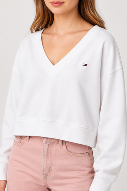 Tommy Hilfiger Women V-Neck Sweater White