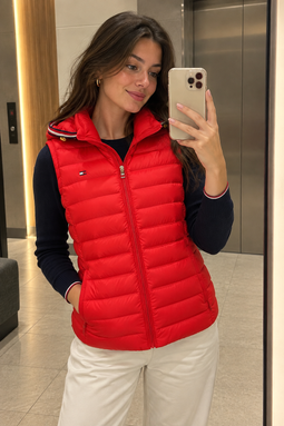 Tommy Hilfiger Women Down Filled Vest Red