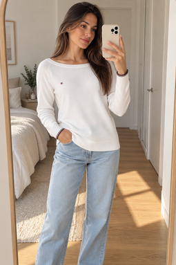 Tommy Hilfiger Women Boat Neck Jumper White