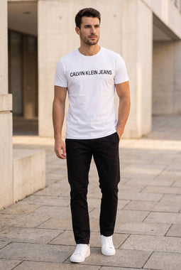 Calvin Klein Institutional Logo Slim Tee Snow