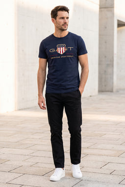 GANT Gold Shield Logo Tee Navy