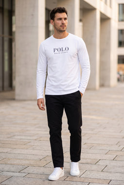 Ralph Lauren L/S Tee Liquid Logo White