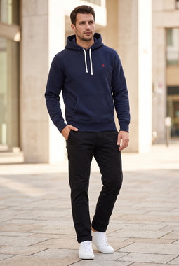 Ralph Lauren Fleece Knit Hoodie Navy
