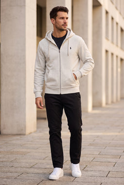 Ralph Lauren Double Knit Zip Hoodie Grey