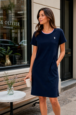 U.S. POLO ASSN. Women Pique Dress EBBA Navy
