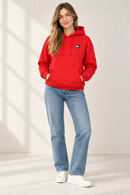 Tommy Hilfiger Women Heart Flag Hoodie Red