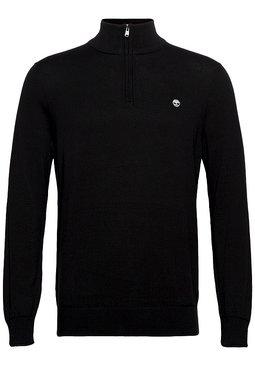 Timberland Half Zip Cotton Knit Black