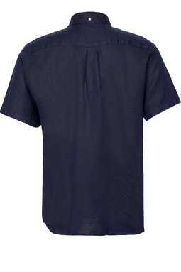 Les Deux Linen Kris SS Shirt Navy