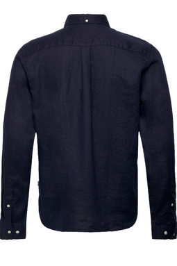 Les Deux Linen Kris Shirt Navy