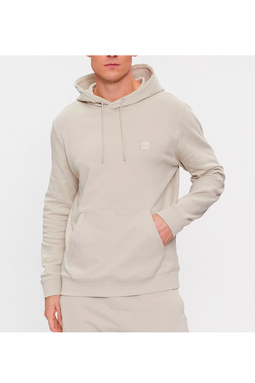 Hugo Boss Patch Wetalk Logo Hoodie Beige