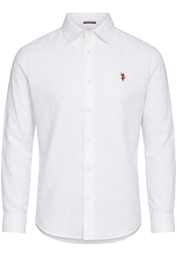 U.S. POLO ASSN. Linen Shirt Bolt White