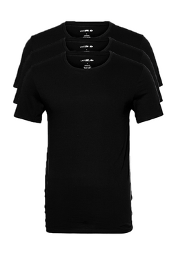 Lacoste 3-Pack Crew Tee Plain Cotton Black
