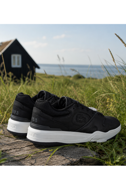 Lacoste Leather Lineshot Trainers Black