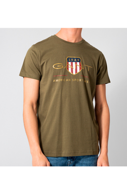 GANT Gold Shield S/S Logo Tee Racing Green