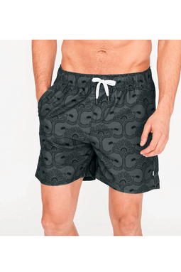 Resteröds Swim Shorts Quick Dry Print Deep Grey