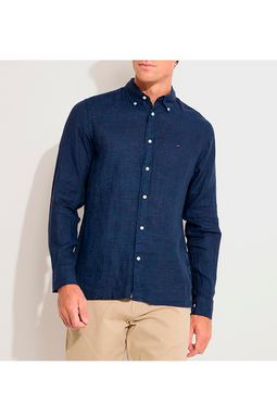 Tommy Hilfiger Regular Linen Shirt Carbon