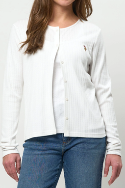 U.S. POLO ASSN. Women Maise Cardigan White