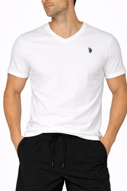 U.S. POLO ASSN. V-Neck T-shirt Cem White