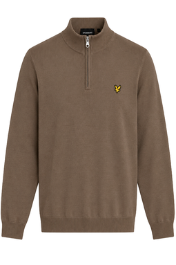 Lyle & Scott Merino Half-Zip Knit Khaki Ash