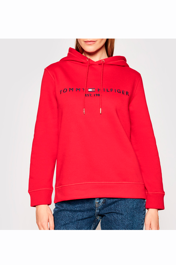 Tommy Hilfiger Women Est. Logo Hoodie Red Luxivo