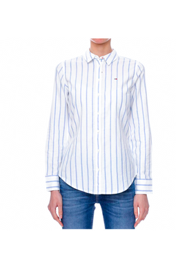 Tommy Hilfiger Women Slim Fit Stripe Shirt Blue