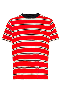 Tommy Hilfiger Women Organic Stripe Tee Red - Luxivo 