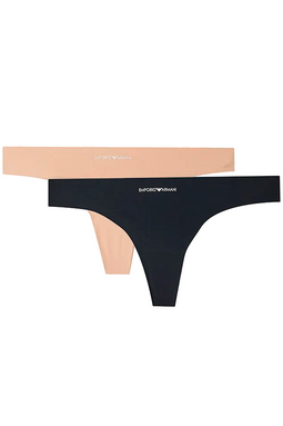 Armani Women 2-Pack Thong Black/Nude
