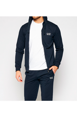Armani EA7 ID Logo Zip Hoodie Navy