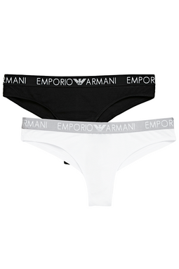 Armani Women 2-Pack Brazilian Iconic Cotton Black/White