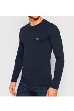 Armani L/S Tee Emporio Logo Navy