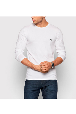 Armani L/S Tee Emporio Logo White