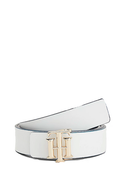 Tommy Hilfiger Women 2 in 1 Gold Buckle Belt White/Navy