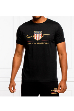 GANT Gold Shield S/S Logo Tee Black