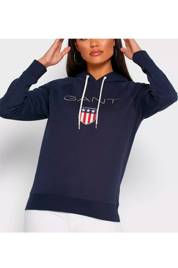 GANT Women Shield Logo Hoodie Navy