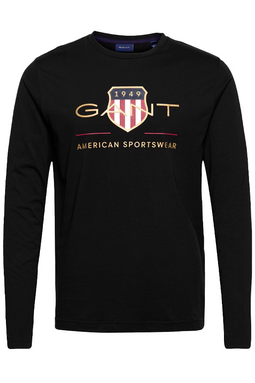 GANT Gold Shield L/S Logo Tee Black