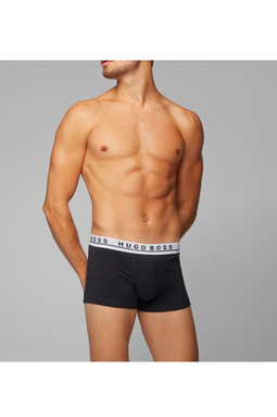 Hugo Boss Trunks 3-Pack Black W. Grey Waistband