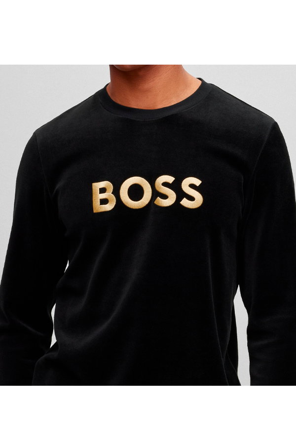 Hugo Boss Velour Sweatshirt Gold Luxivo