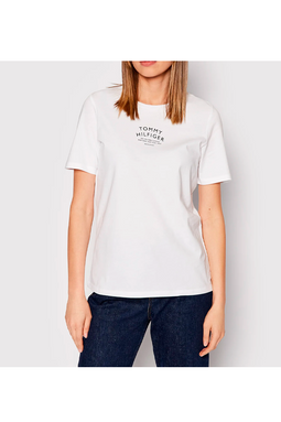 Tommy Hilfiger Women Curved Tee White