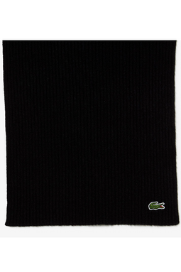 Lacoste Wool Knit Scarf Black